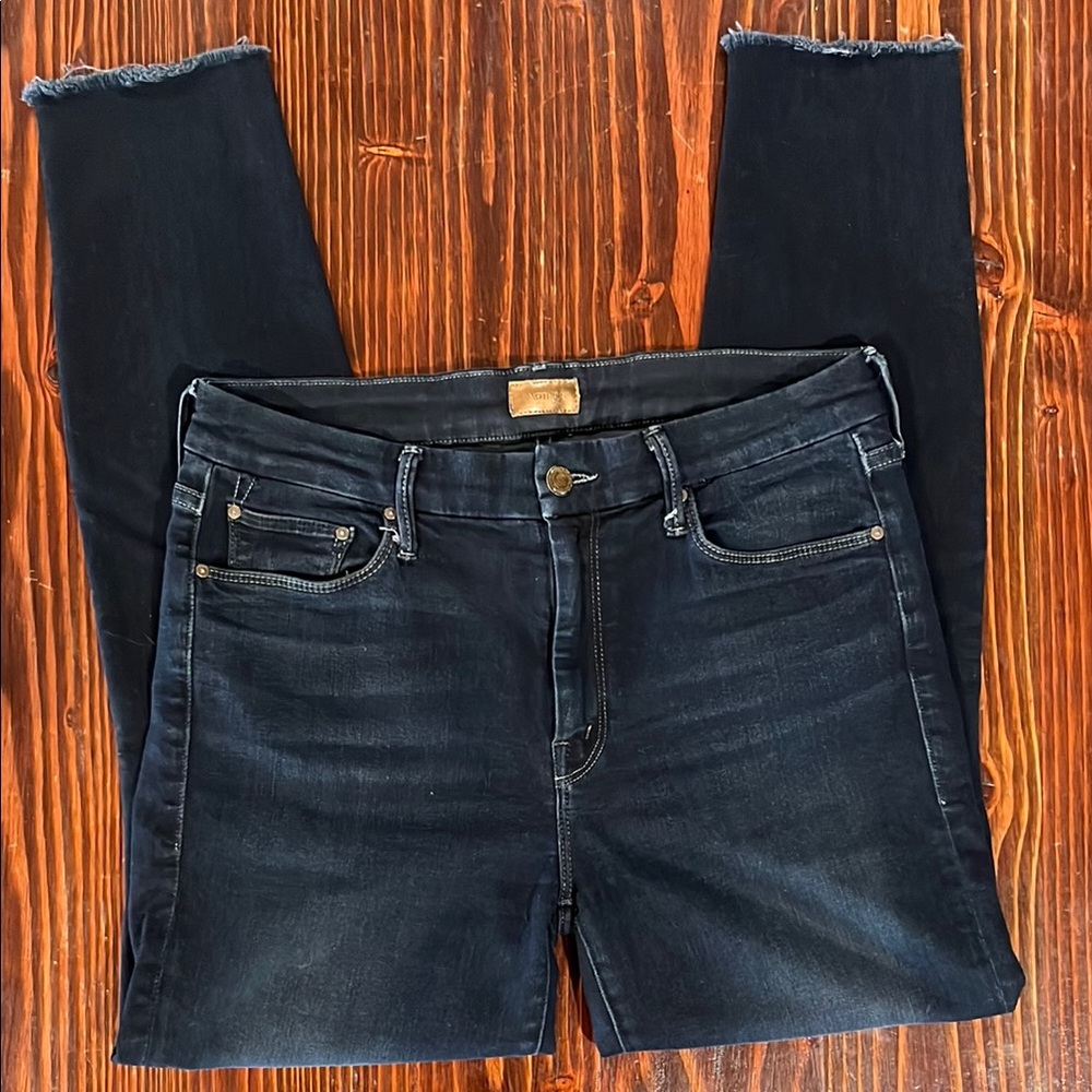 MOTHER Blue Skinny Jeans with Stretch Fit
